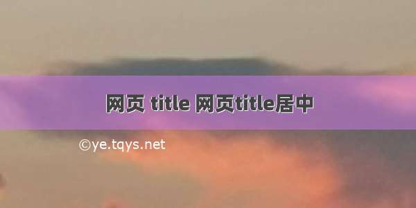 网页 title 网页title居中