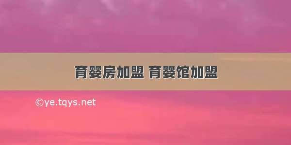 育婴房加盟 育婴馆加盟