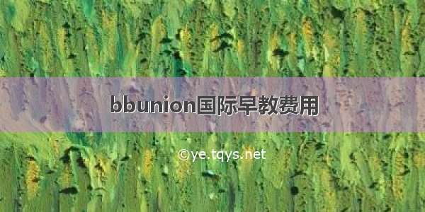 bbunion国际早教费用