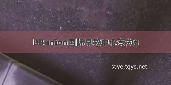 BBunion国际早教中心专为0