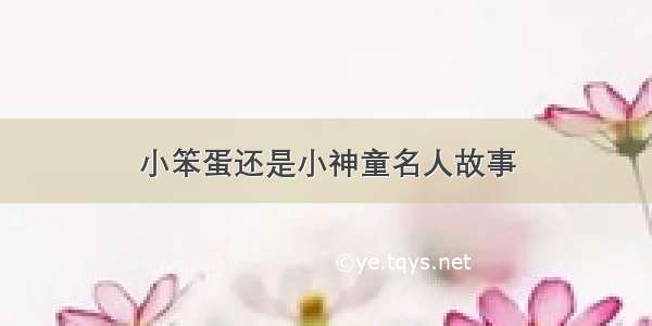 小笨蛋还是小神童名人故事