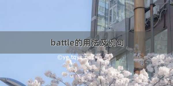 battle的用法及例句