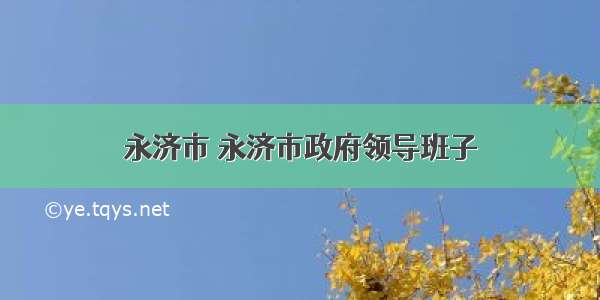 永济市 永济市政府领导班子