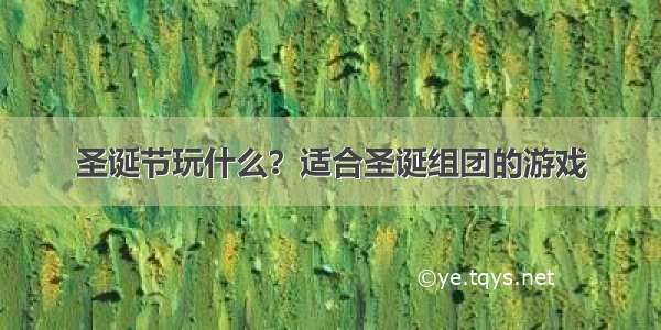 圣诞节玩什么？适合圣诞组团的游戏