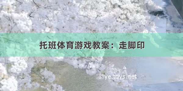 托班体育游戏教案：走脚印