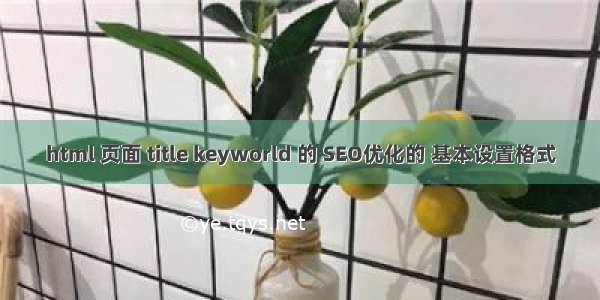 html 页面 title keyworld 的 SEO优化的 基本设置格式