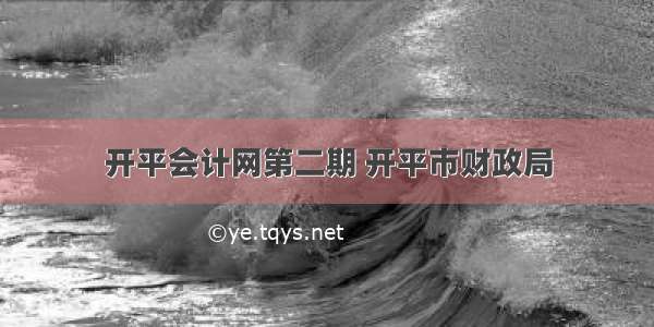 开平会计网第二期 开平市财政局