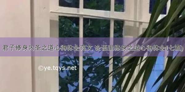 君子修身内圣之道心得体会范文 论语里修身之道心得体会(七篇)