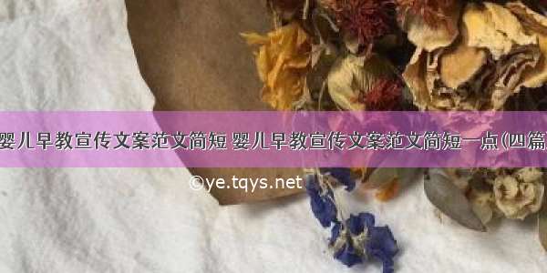 婴儿早教宣传文案范文简短 婴儿早教宣传文案范文简短一点(四篇)