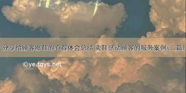 分享给顾客擦鞋的心得体会总结 卖鞋感动顾客的服务案例(二篇)