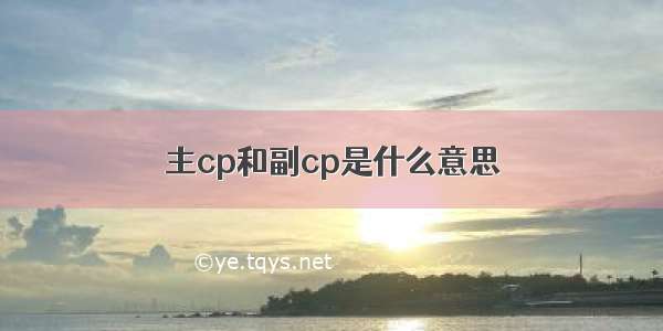 主cp和副cp是什么意思