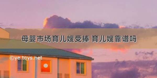 母婴市场育儿嫂受捧 育儿嫂靠谱吗