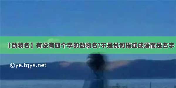 【动物名】有没有四个字的动物名?不是说词语或成语而是名字