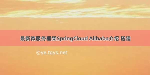 最新微服务框架SpringCloud Alibaba介绍 搭建