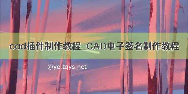 cad插件制作教程_CAD电子签名制作教程