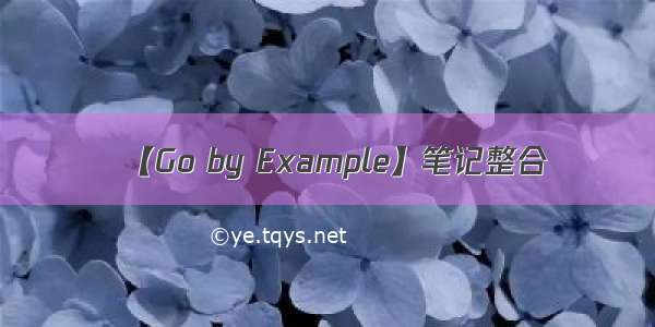 【Go by Example】笔记整合