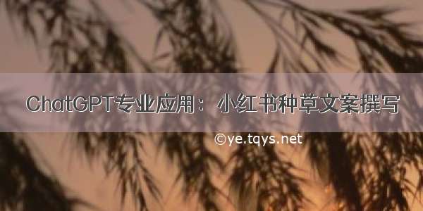 ChatGPT专业应用：小红书种草文案撰写