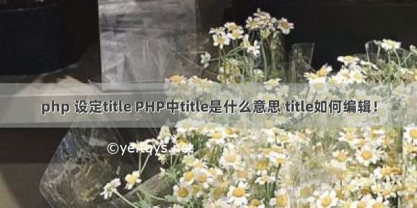 php 设定title PHP中title是什么意思 title如何编辑！