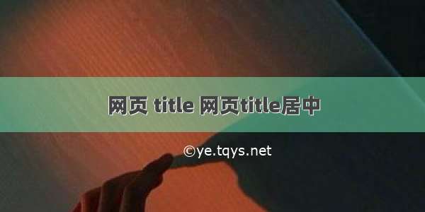 网页 title 网页title居中