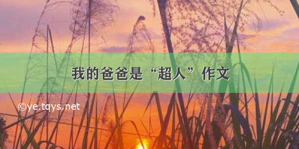 我的爸爸是“超人”作文