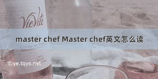 master chef Master chef英文怎么读
