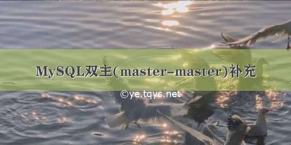 MySQL双主(master-master)补充