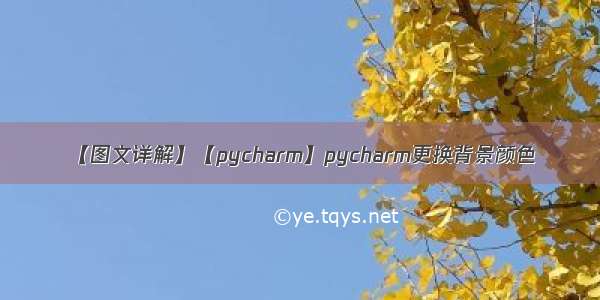 【图文详解】【pycharm】pycharm更换背景颜色