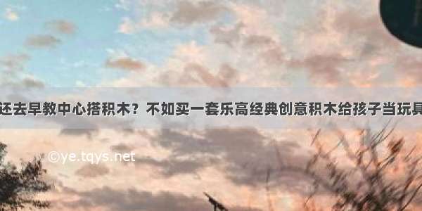 还去早教中心搭积木？不如买一套乐高经典创意积木给孩子当玩具