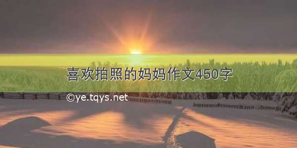 喜欢拍照的妈妈作文450字