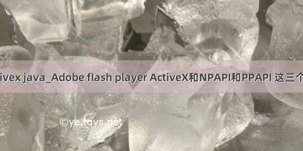 flash activex java_Adobe flash player ActiveX和NPAPI和PPAPI 这三个软件有什