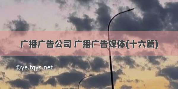 广播广告公司 广播广告媒体(十六篇)