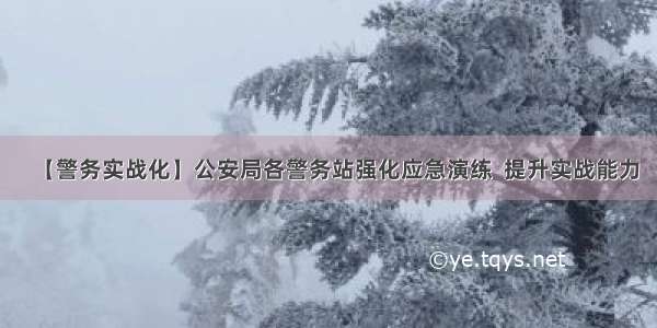 【警务实战化】公安局各警务站强化应急演练  提升实战能力