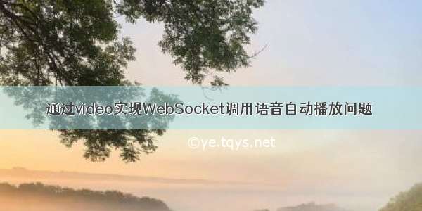 通过video实现WebSocket调用语音自动播放问题