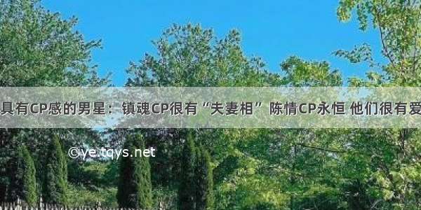 具有CP感的男星：镇魂CP很有“夫妻相” 陈情CP永恒 他们很有爱