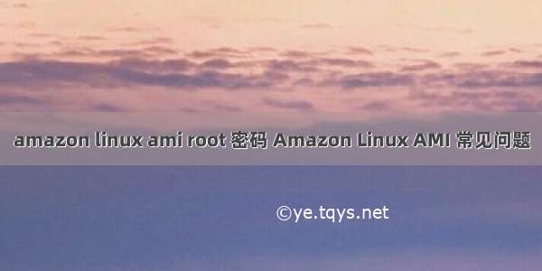 amazon linux ami root 密码 Amazon Linux AMI 常见问题