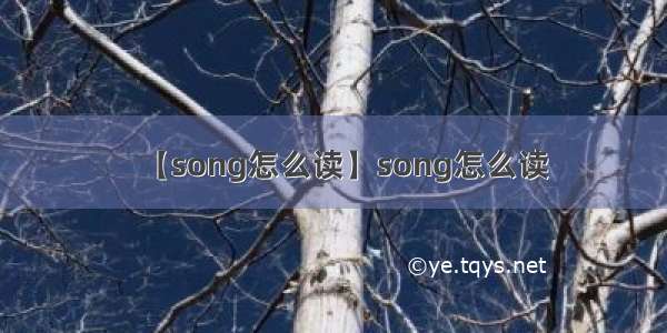 【song怎么读】song怎么读