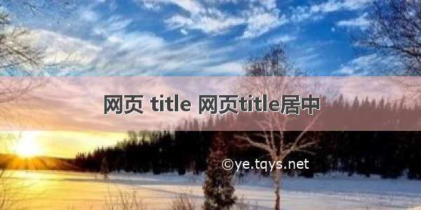 网页 title 网页title居中