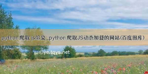 python 爬取 js渲染_python 爬取JS动态加载的网站(百度图库)