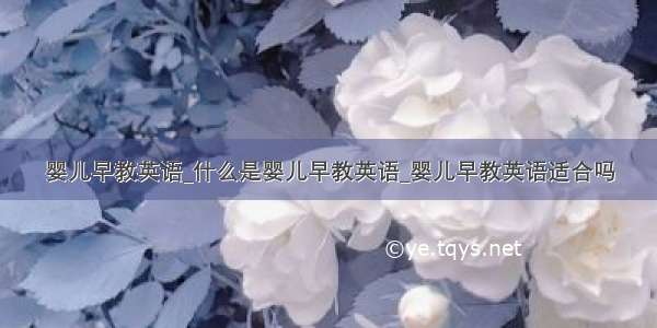 婴儿早教英语_什么是婴儿早教英语_婴儿早教英语适合吗