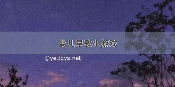 婴儿早教小游戏