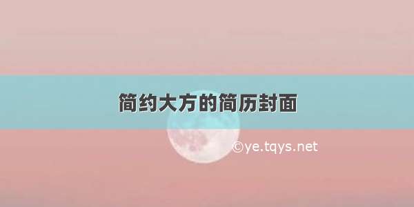 简约大方的简历封面