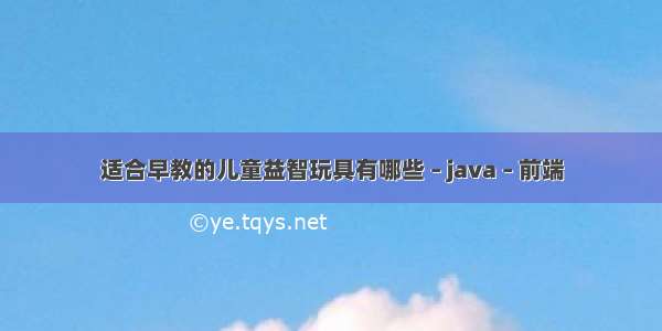 适合早教的儿童益智玩具有哪些 – java – 前端