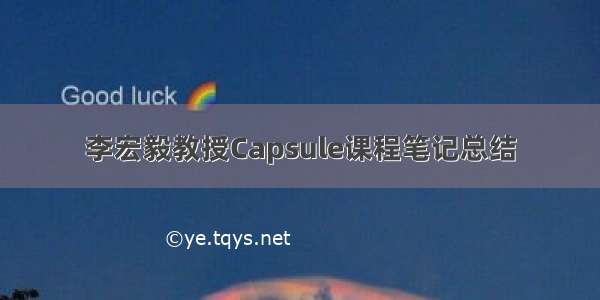 李宏毅教授Capsule课程笔记总结