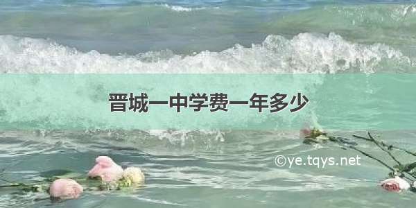 晋城一中学费一年多少