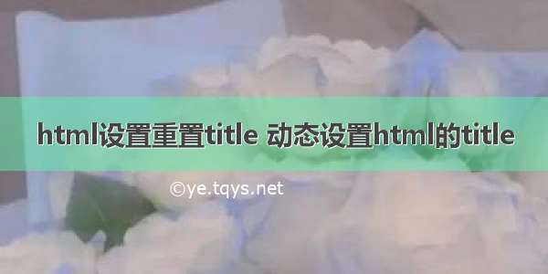 html设置重置title 动态设置html的title