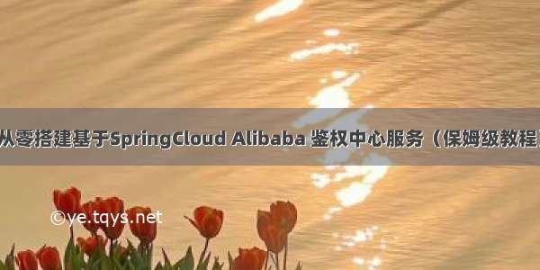 从零搭建基于SpringCloud Alibaba 鉴权中心服务（保姆级教程）