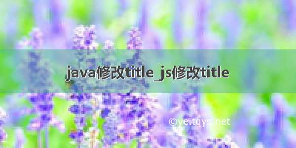 java修改title_js修改title