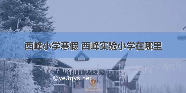 西峰小学寒假 西峰实验小学在哪里