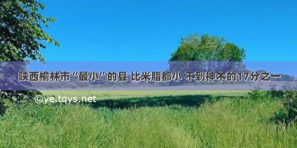 陕西榆林市“最小”的县 比米脂都小 不到神木的17分之一