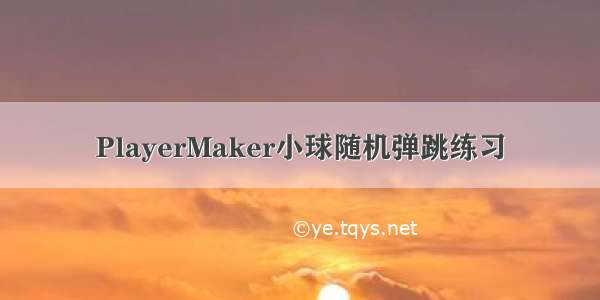 PlayerMaker小球随机弹跳练习